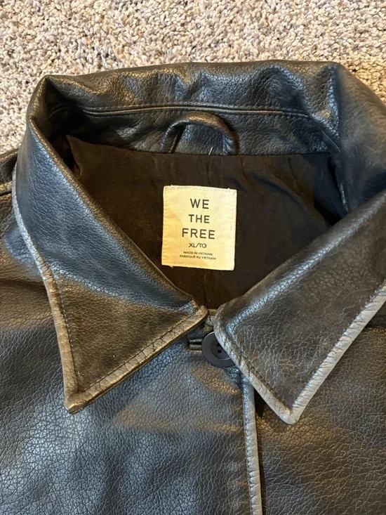 We The Free Hera Faux Leather Jacket In Black - Picture 2 of 4